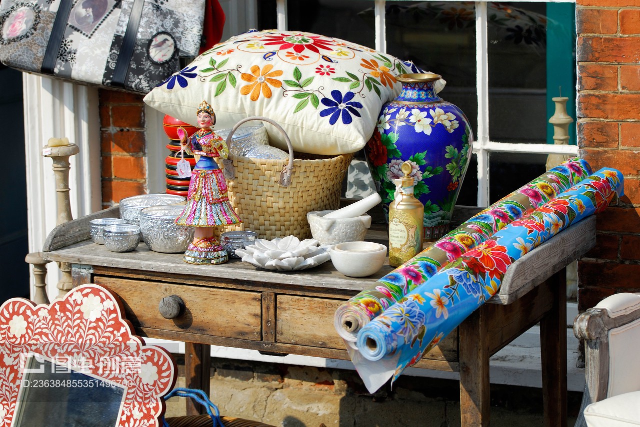 home furnishings outside shop, burnham market, north norfolk, england